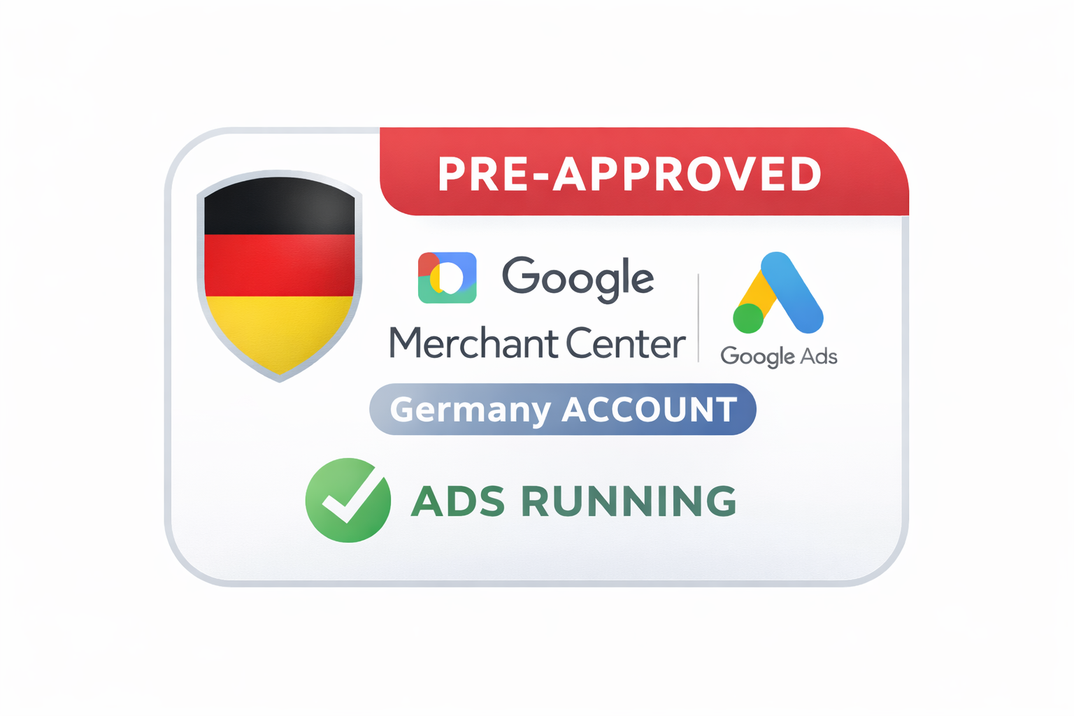DE Google Merchant Center + Google Ads Account